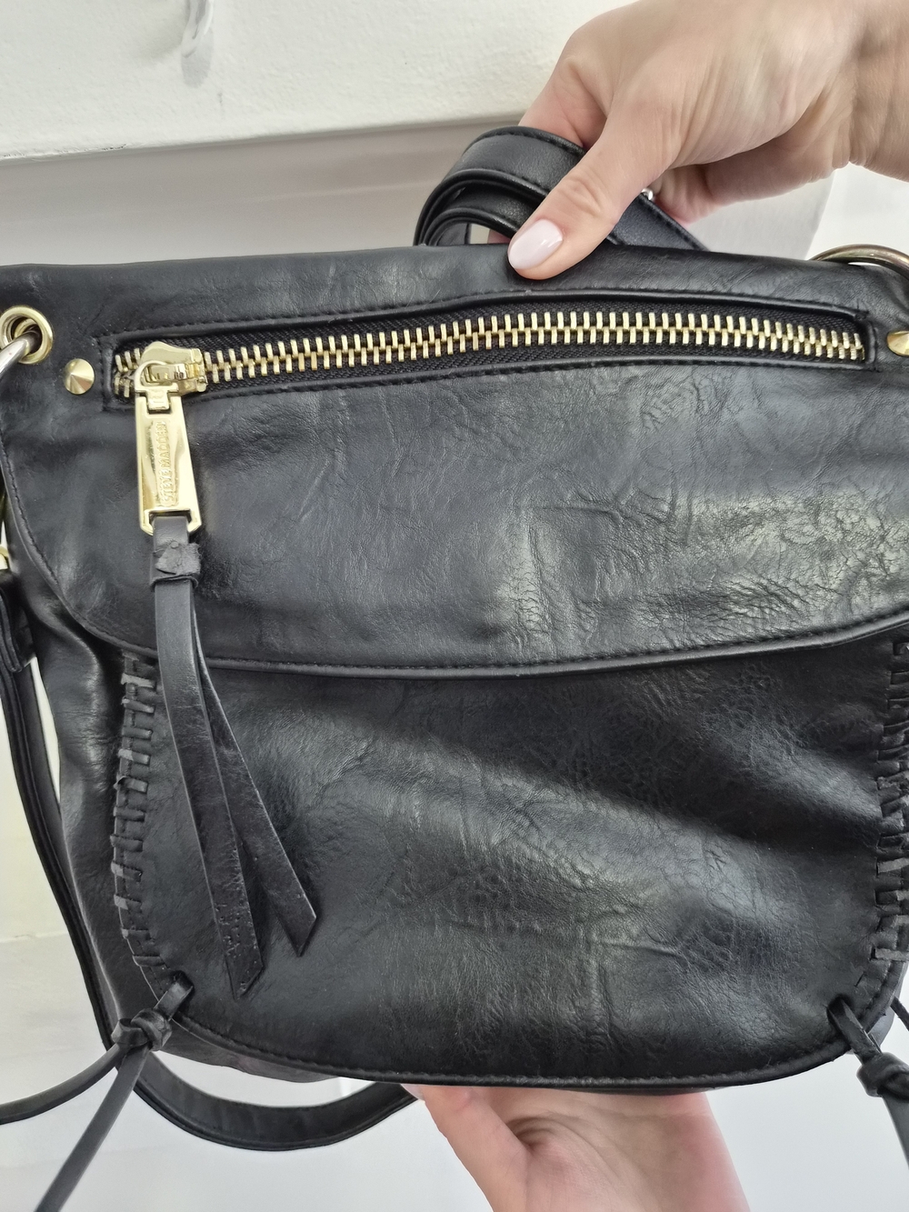 Steve Madden Black Crossbody Bag with Gold Hardware